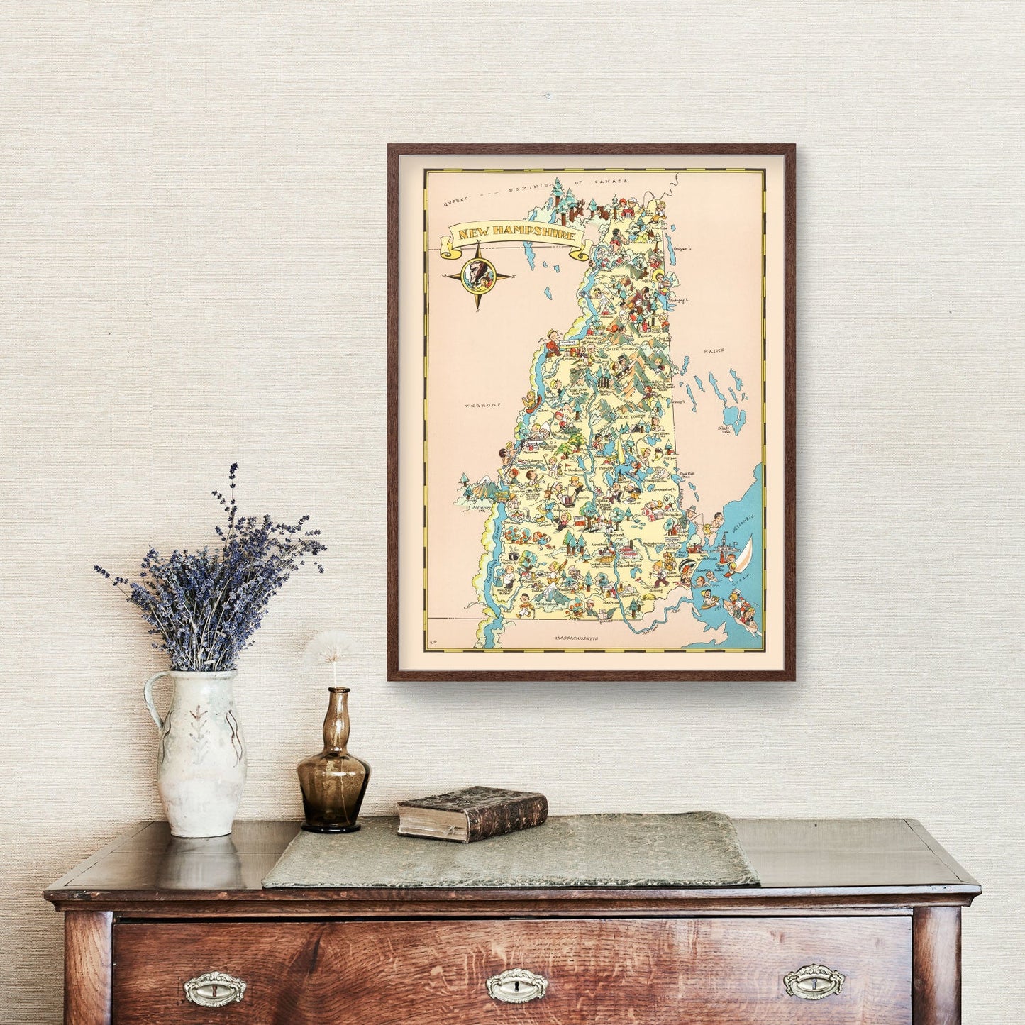 Vintage Map of New Hampshire, 1935