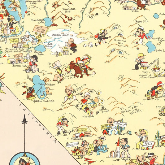 Vintage Map of Nevada, 1935