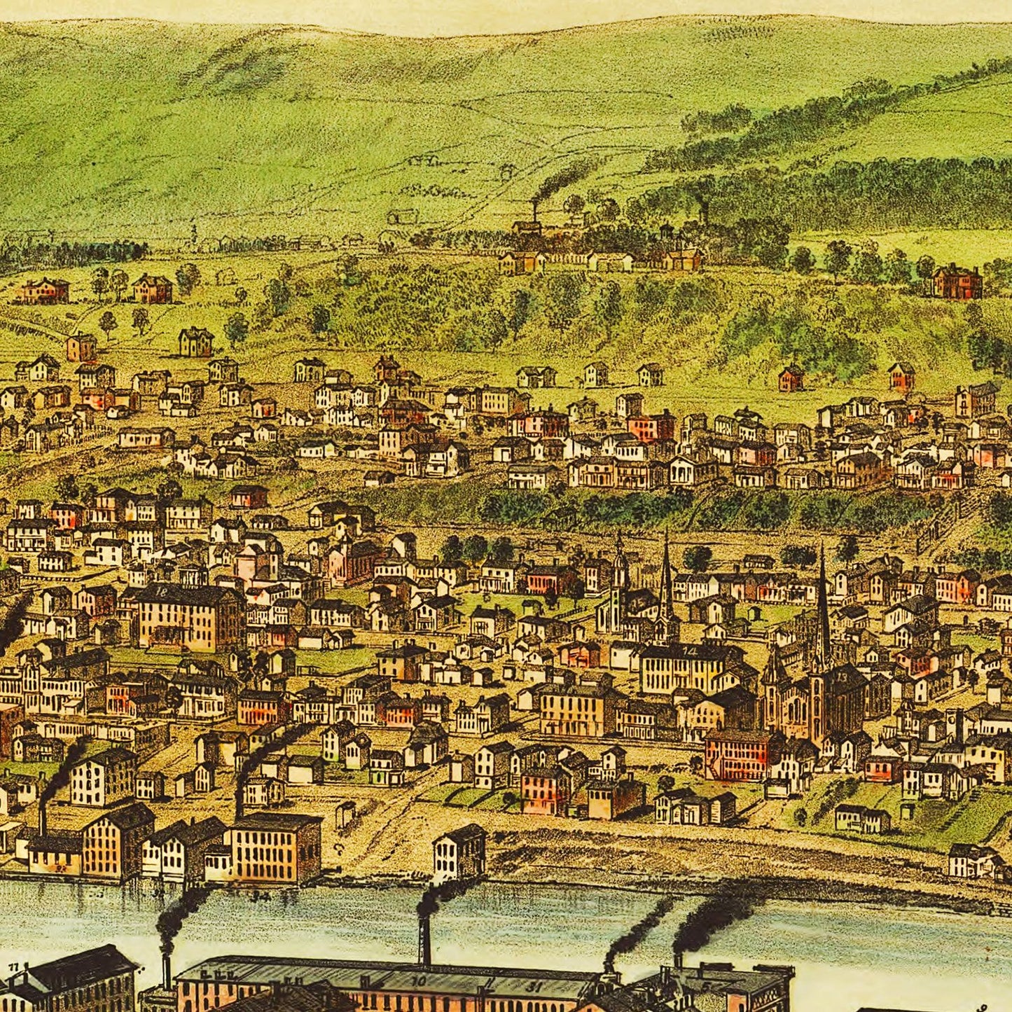 Vintage Map of New Brighton, Pennsylvania, 1883