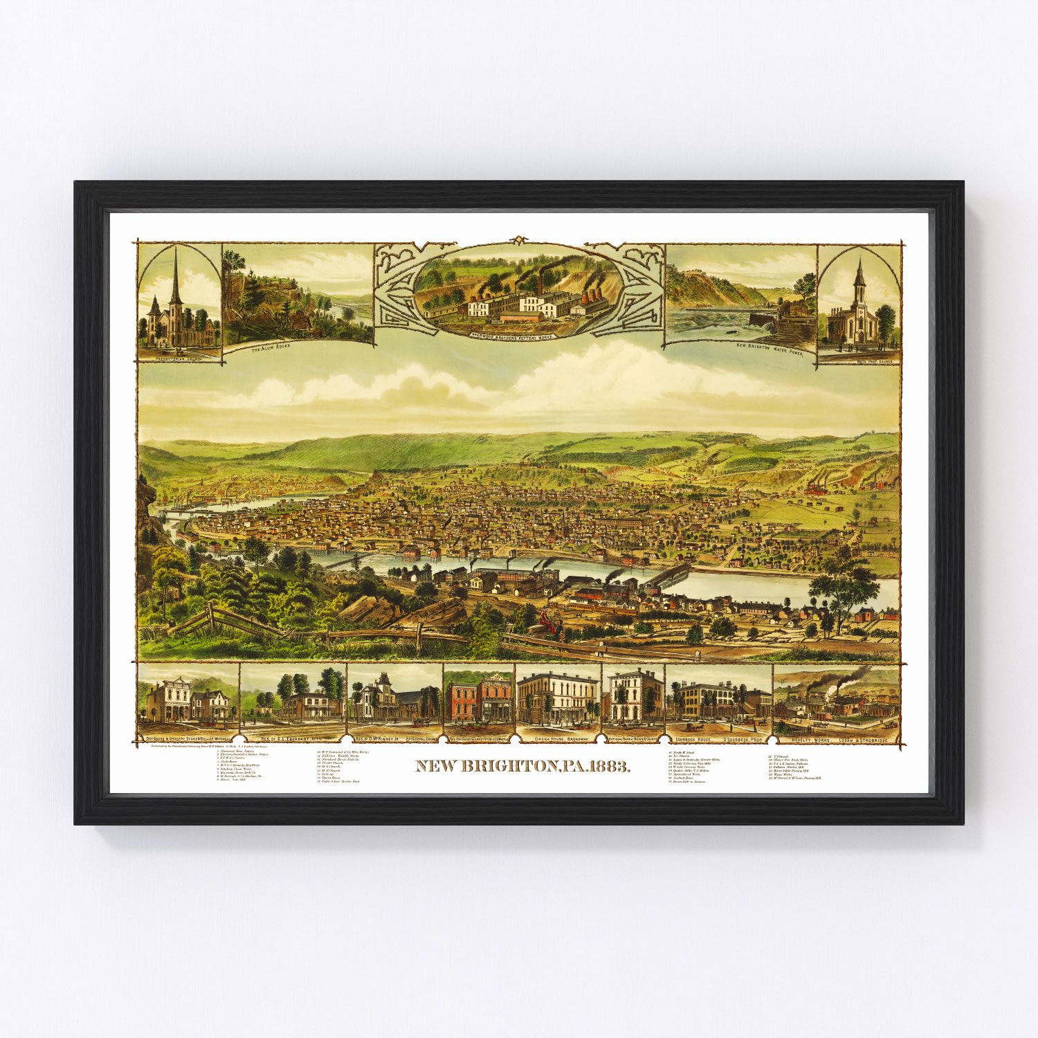Vintage map of New Brighton, Pennsylvania, 1883