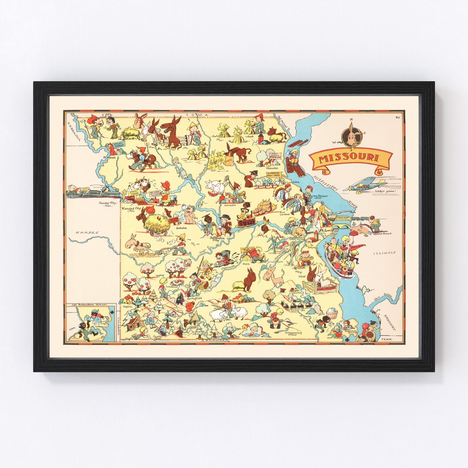 Vintage map of Missouri, 1935