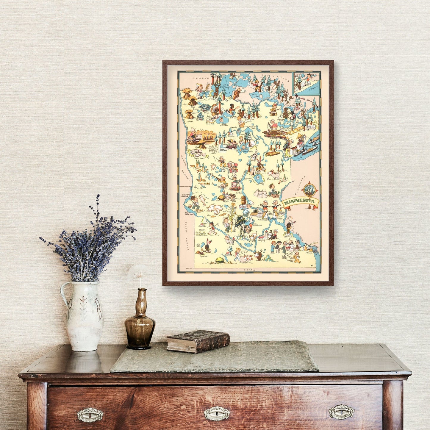 Vintage Map of Minnesota, 1935
