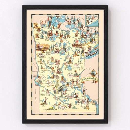 vintage map of Minnesota, 1935