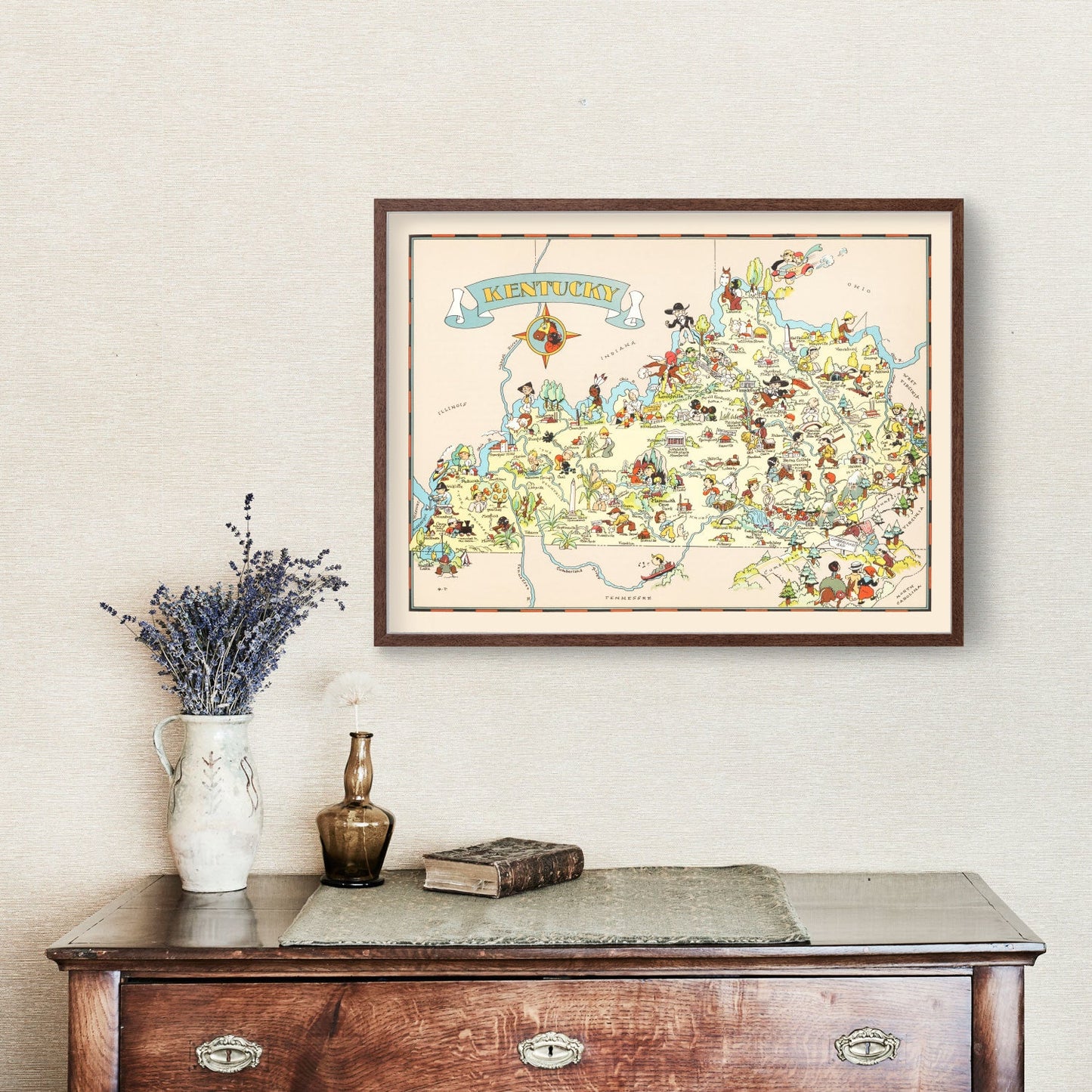 Vintage Map of Kentucky, 1935