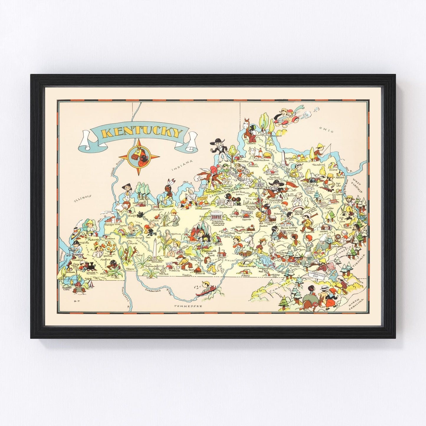 vintage map of Kentucky, 1935