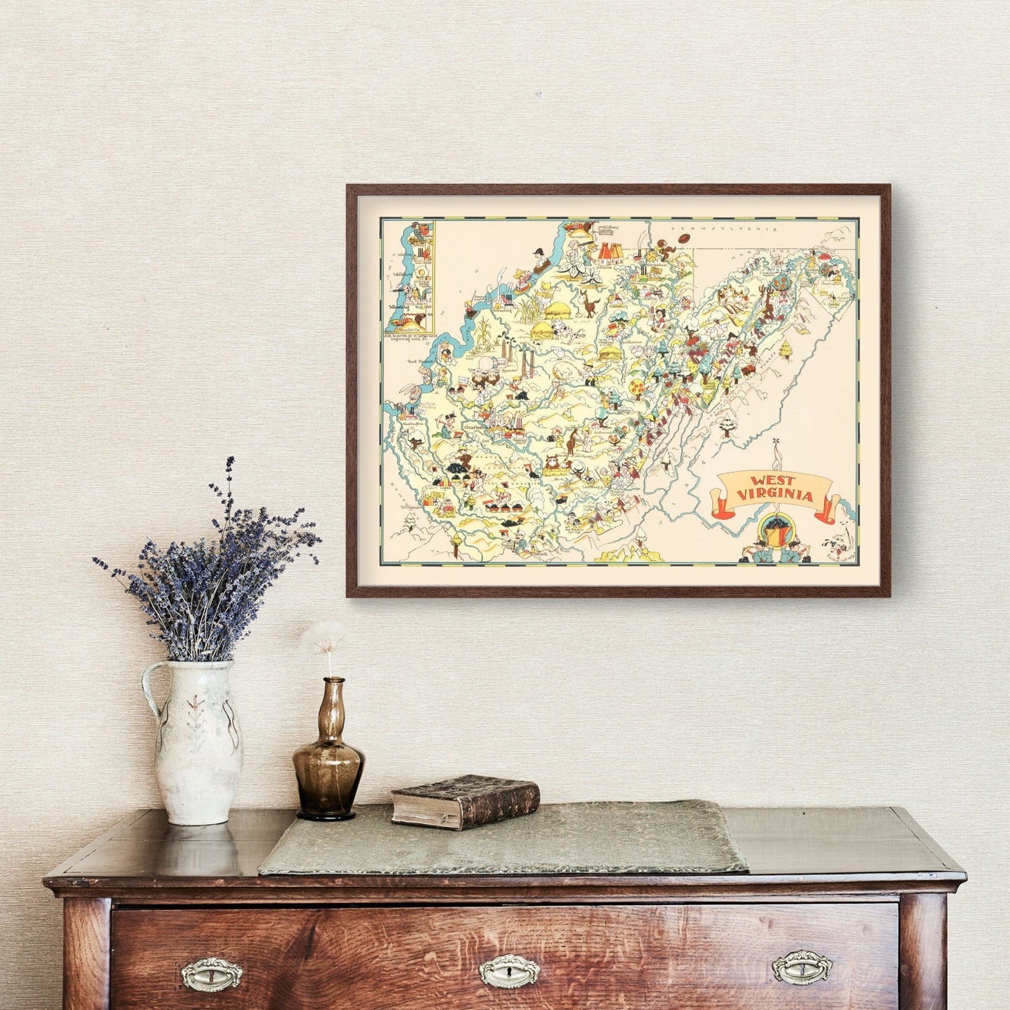 Vintage Map of West Virginia 1935