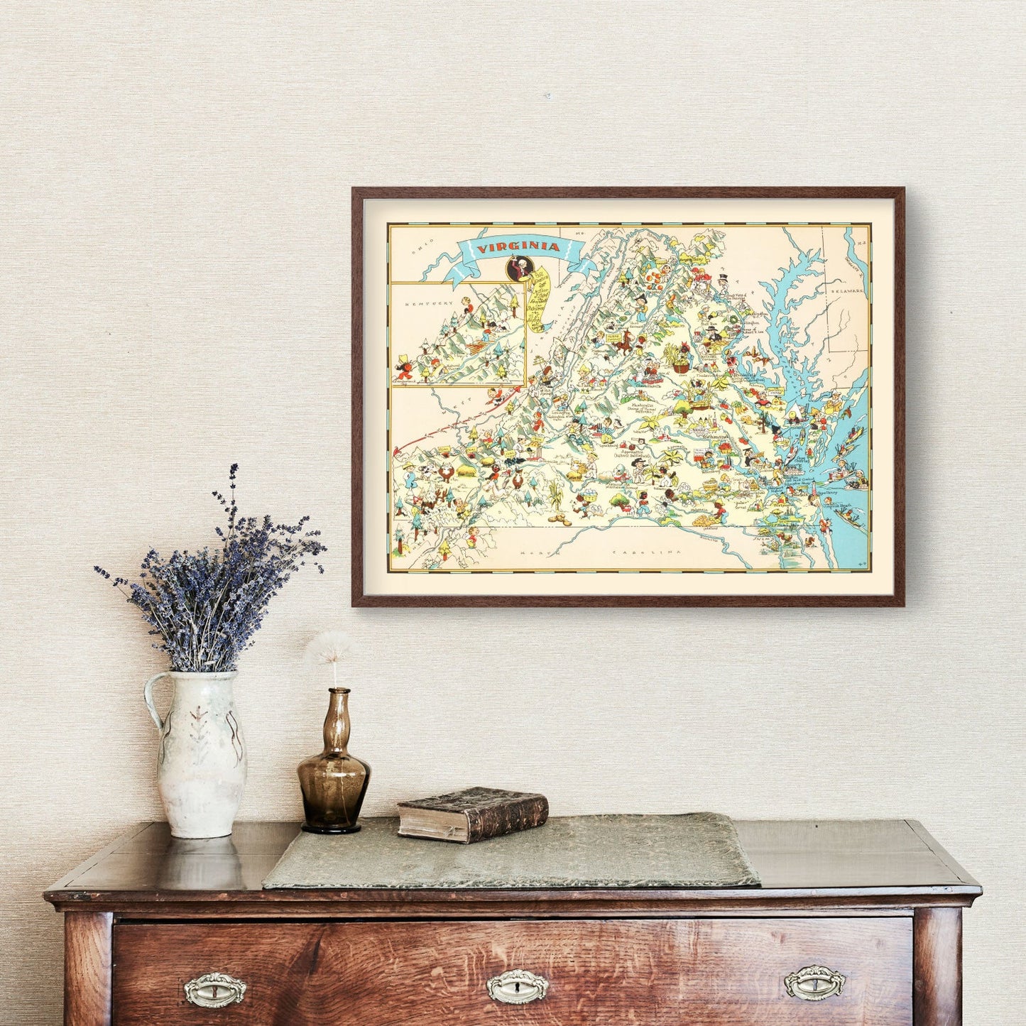 Vintage Map of Virginia, 1935