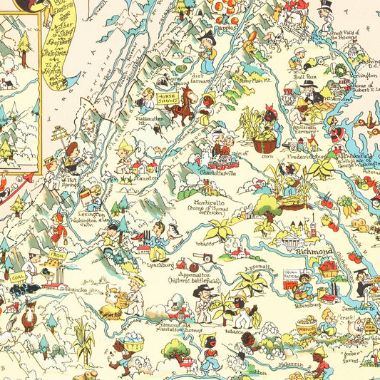 Vintage Map of Virginia, 1935