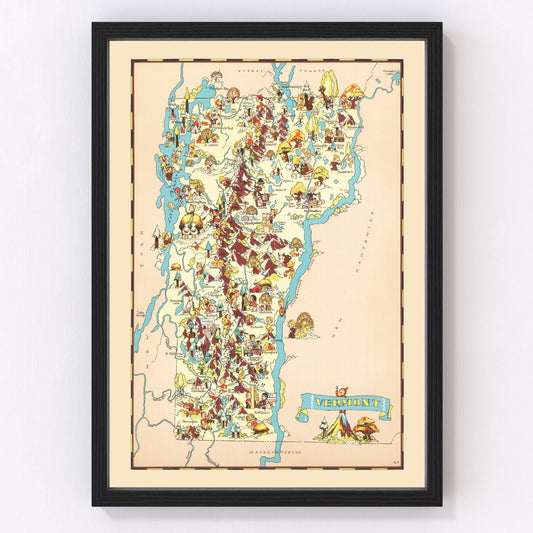 Vintage map of Vermont, 1935