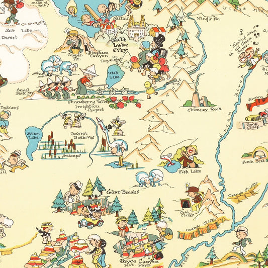 Vintage Map of Utah, 1935