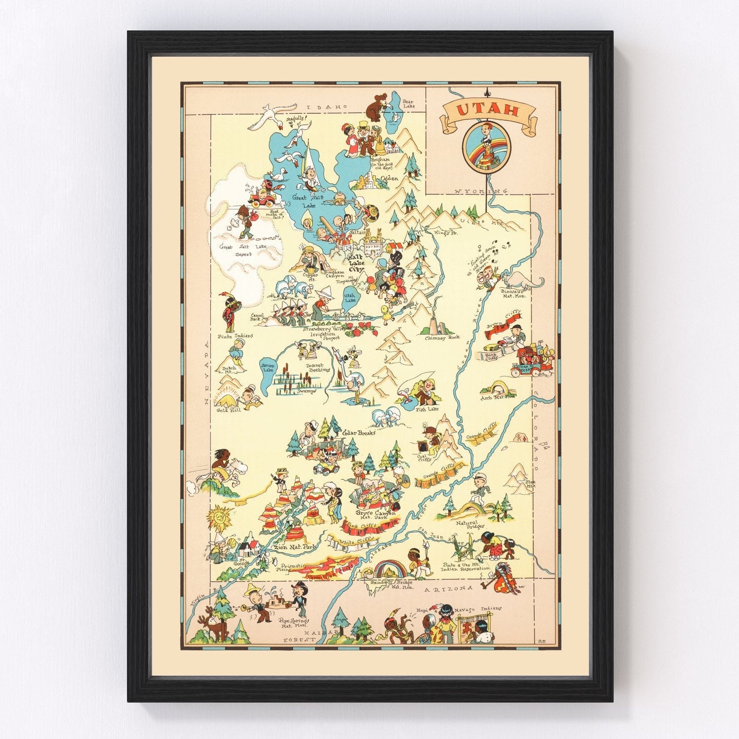 Vintage map of Utah, 1935