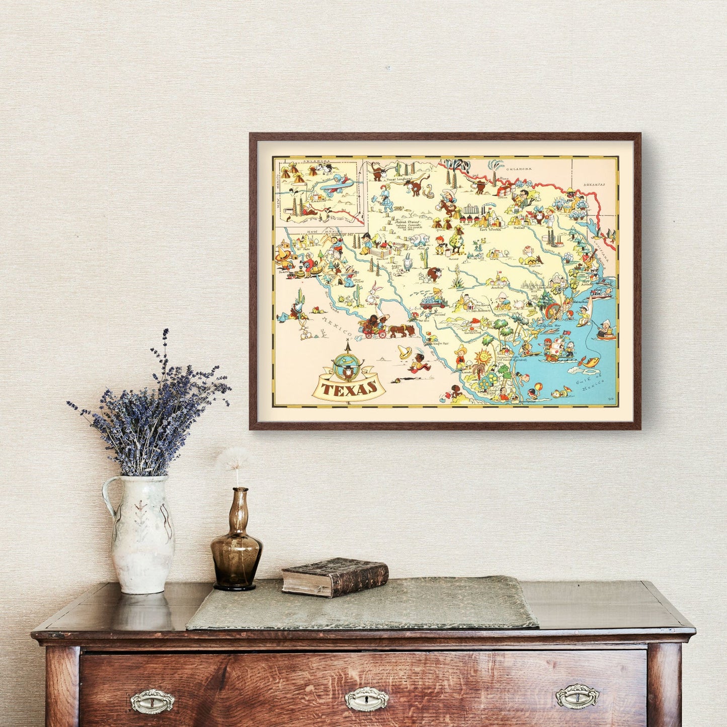 Vintage Map of Texas, 1935