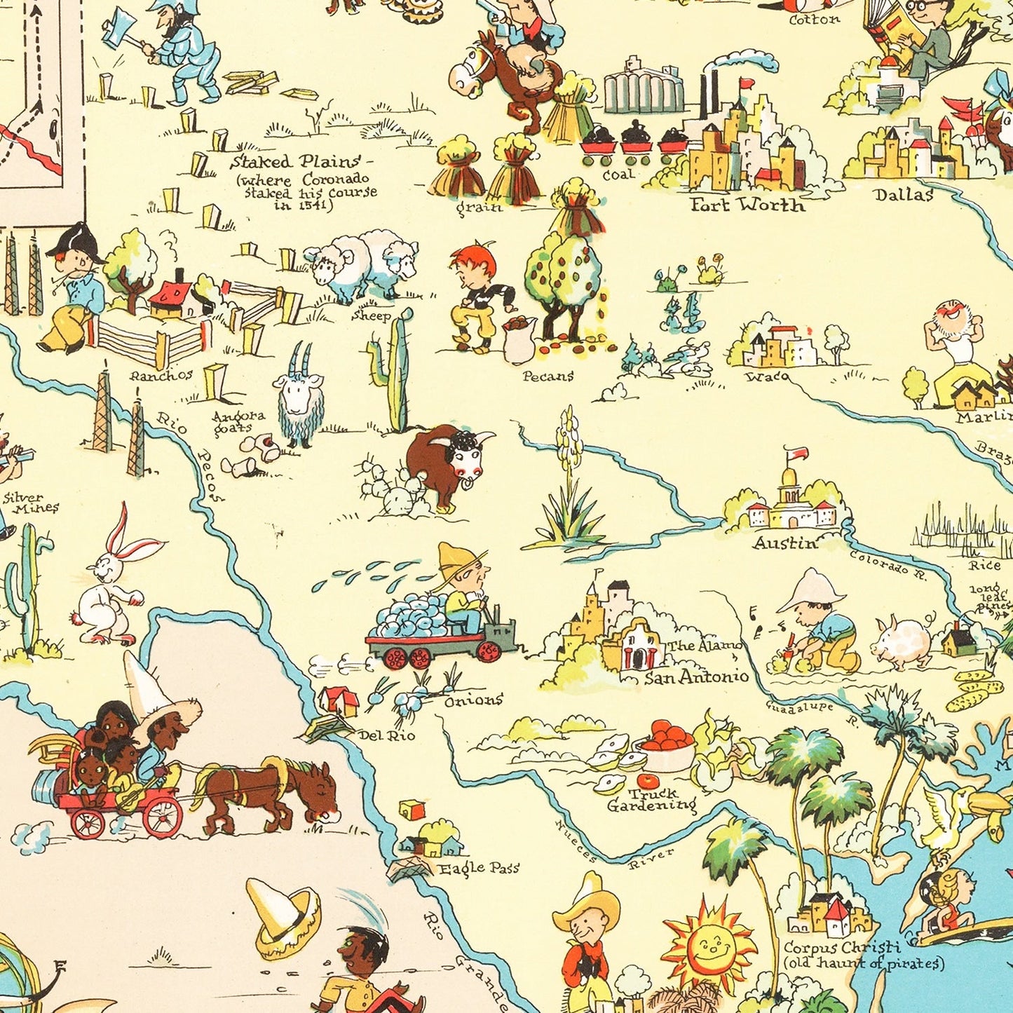 Vintage Map of Texas, 1935