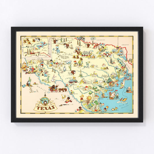 Vintage map of Texas, 1935