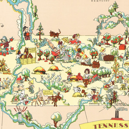 Vintage Map of Tennessee, 1935 (Edition 2)