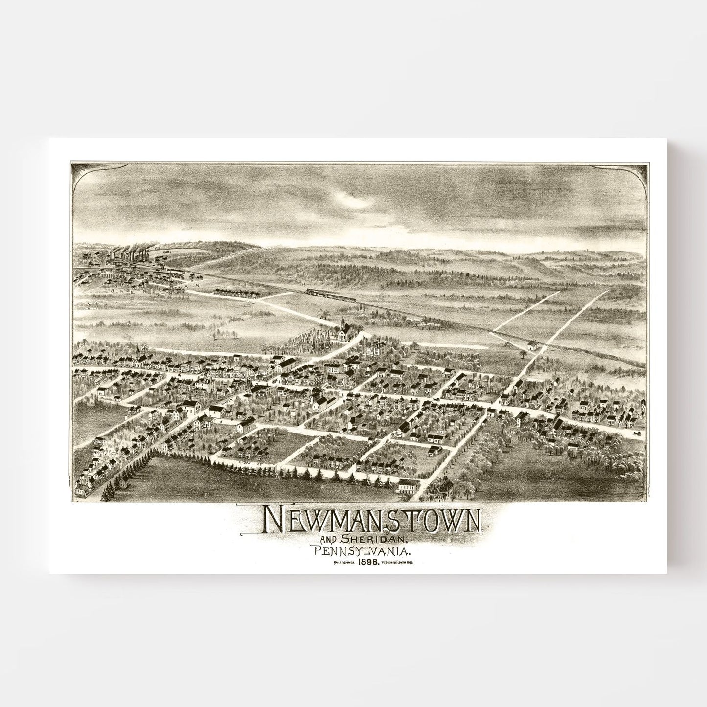 Vintage Map of Newmanstown and Sheridan, Pennsylvania, 1898
