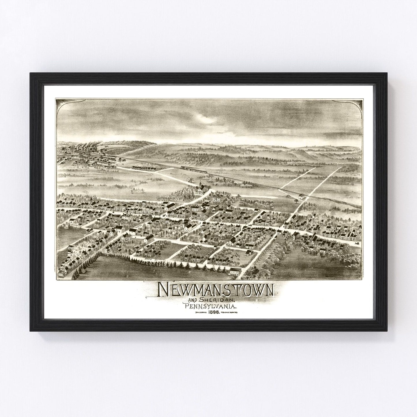 Vintage map of Newmanstown and Sheridan, Lebanon County, Pennsylvania, 1898