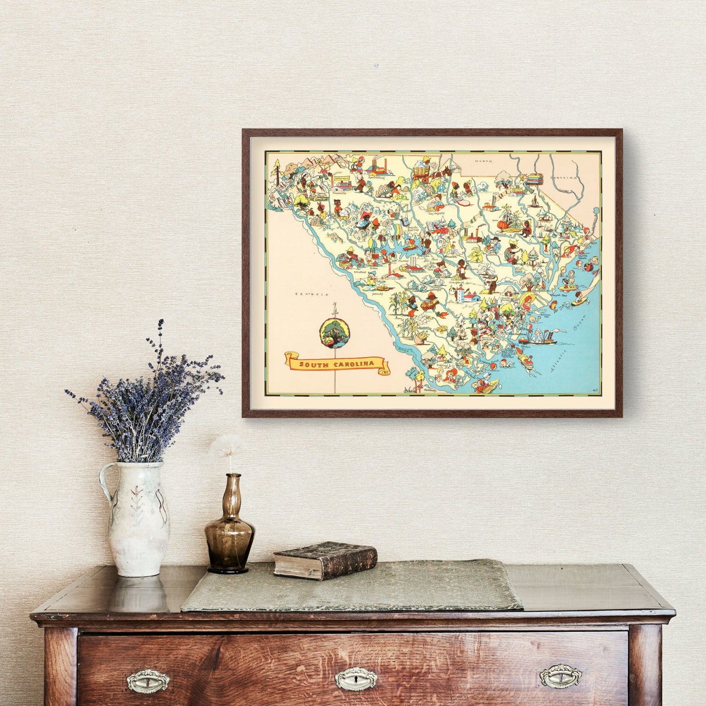 Vintage Map of South Carolina, 1935