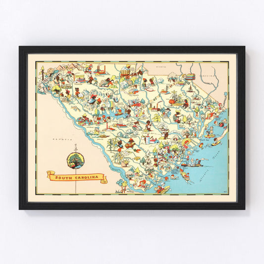 Vintage map of South Carolina, 1935