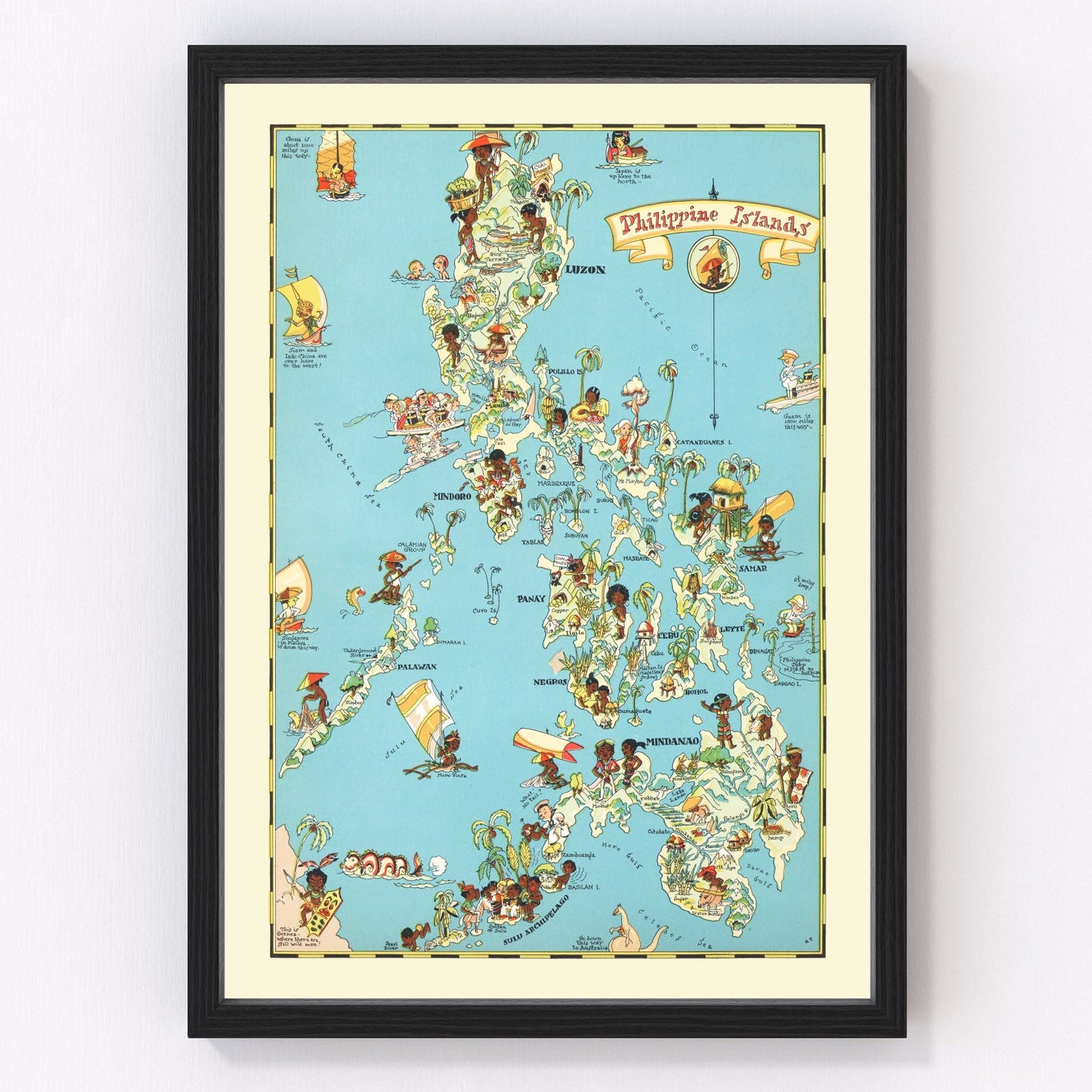 Vintage map of the Philippines, 1935