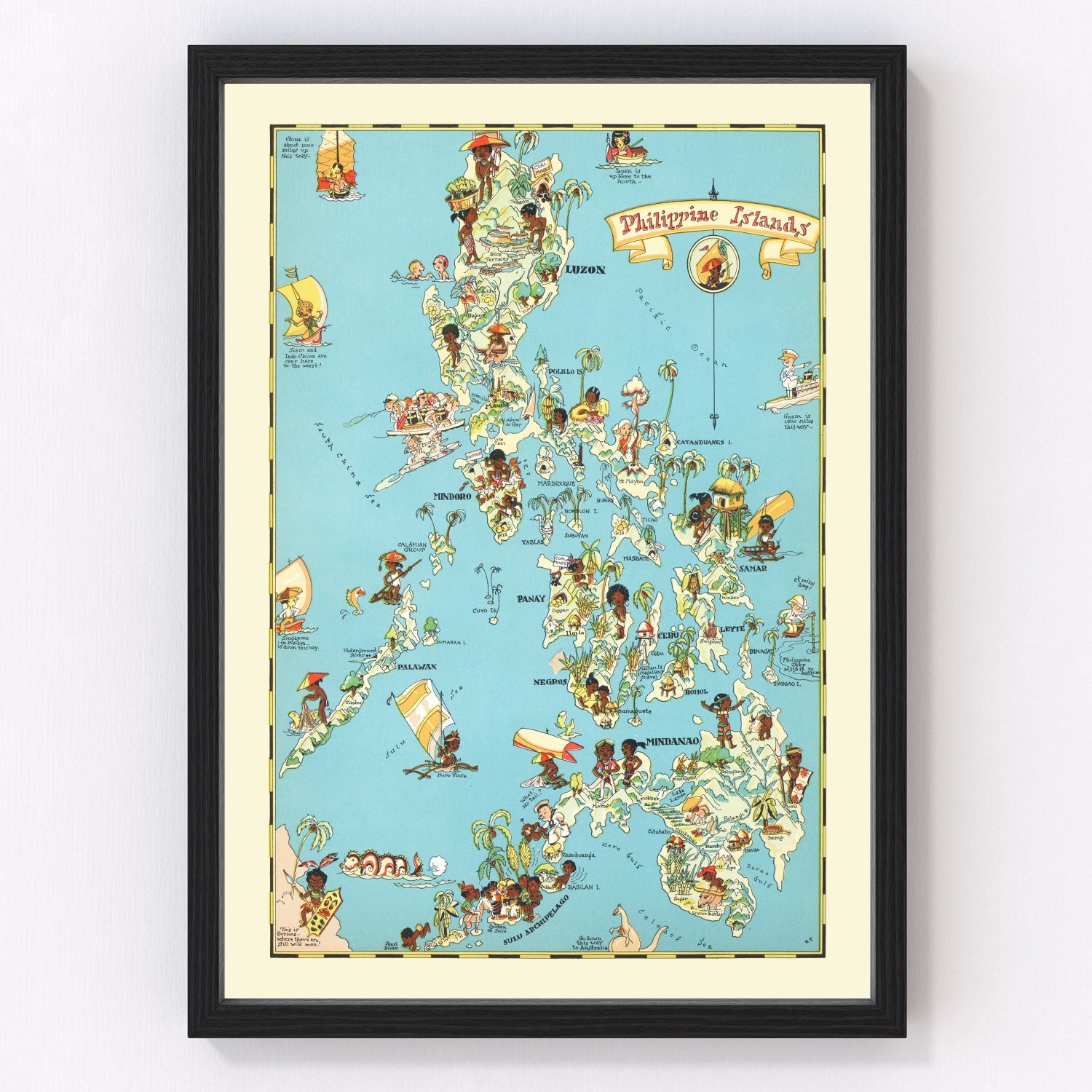 Vintage map of the Philippines, 1935