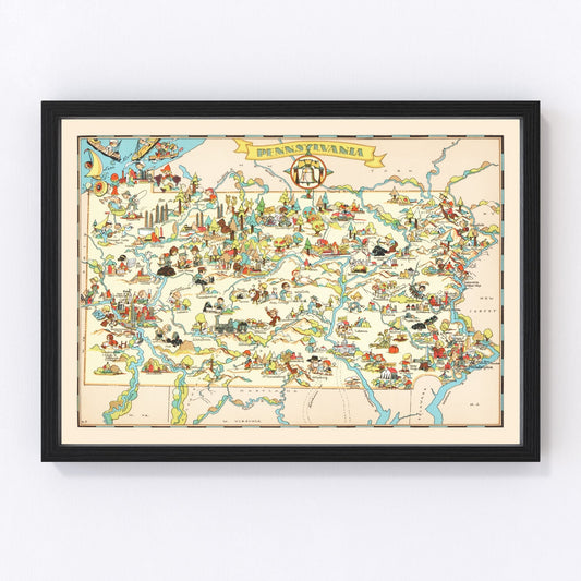 vintage map of Pennsylvania, 1935