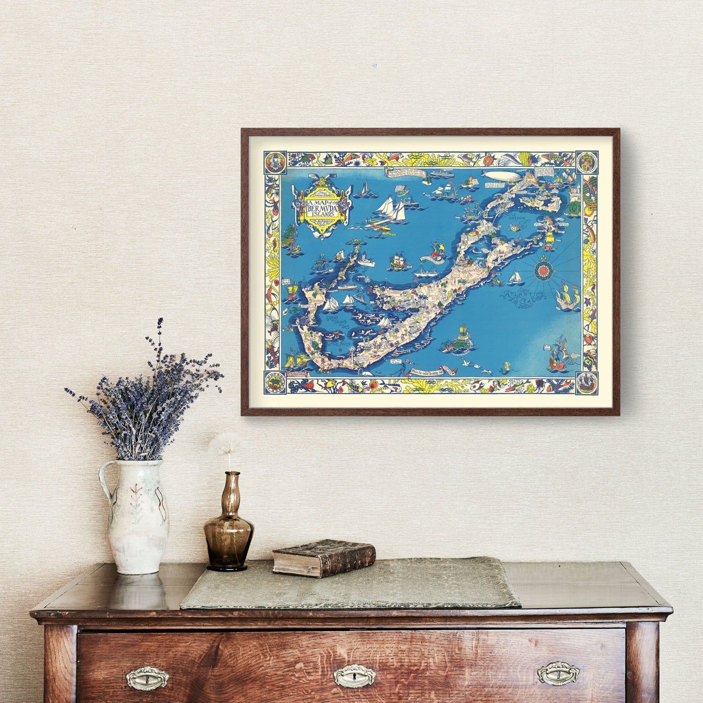 Vintage Map of the Bermuda Islands, 1930