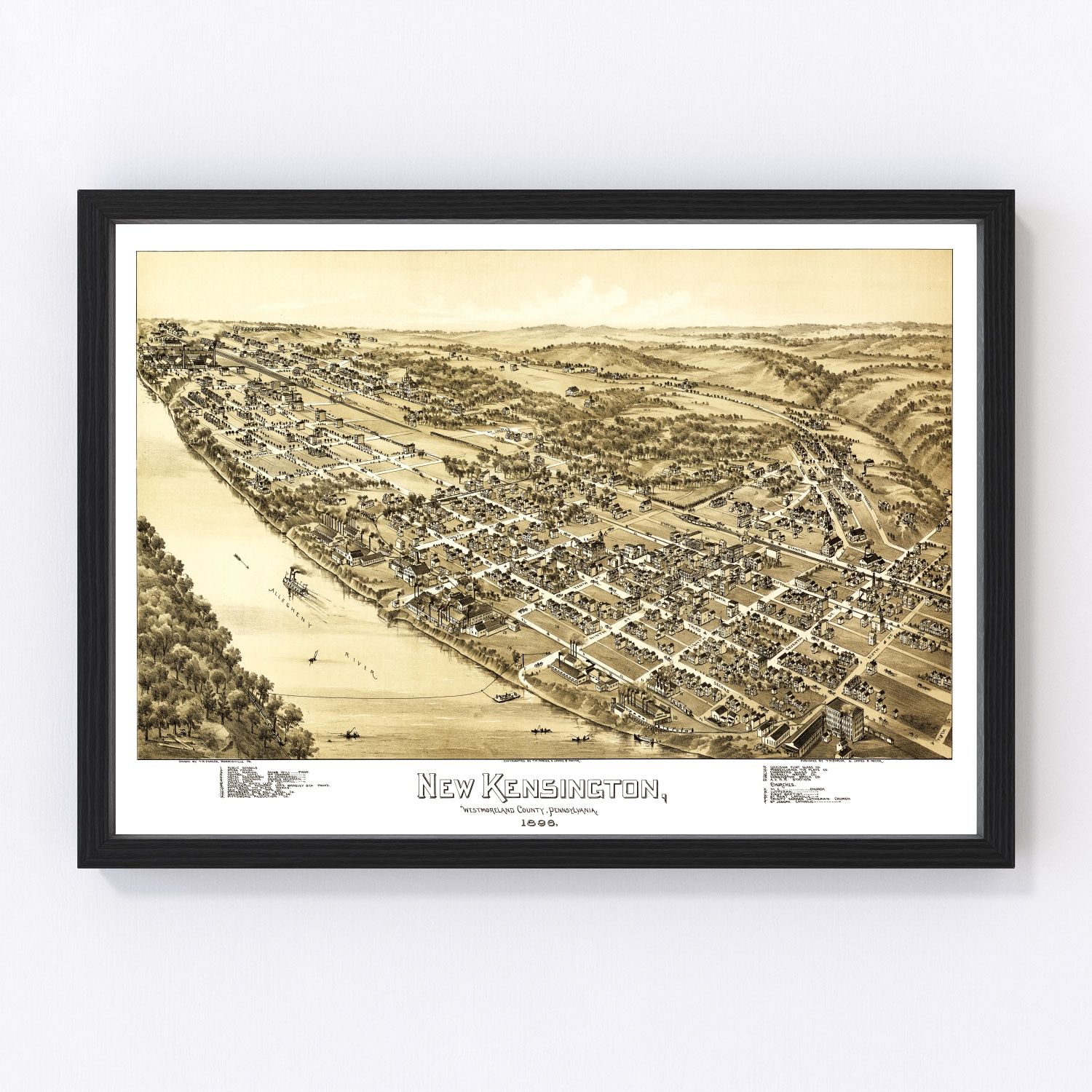 Vintage map of New Kensington, Westmoreland County, Pennsylvania, 1896