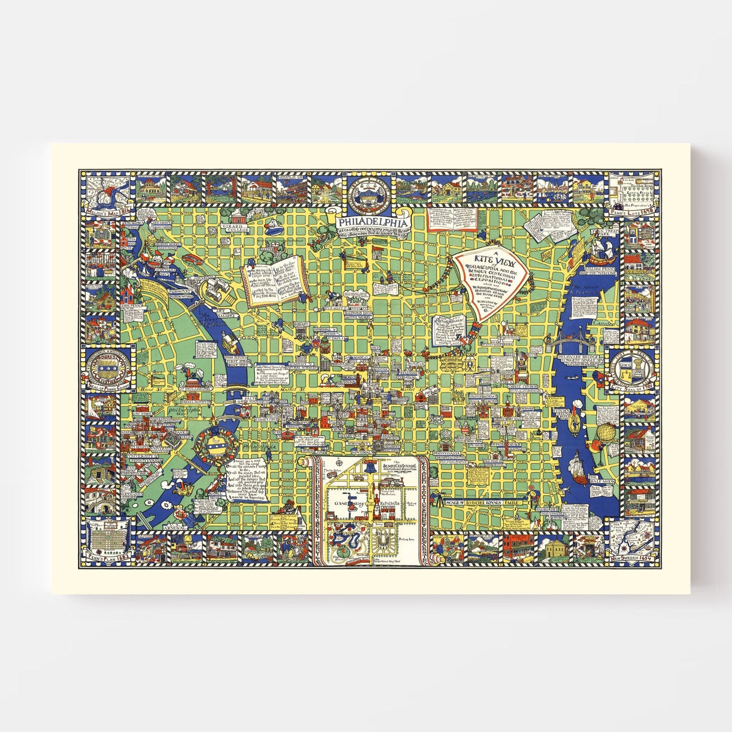 Vintage Map of Philadelphia, Pennsylvania, 1926