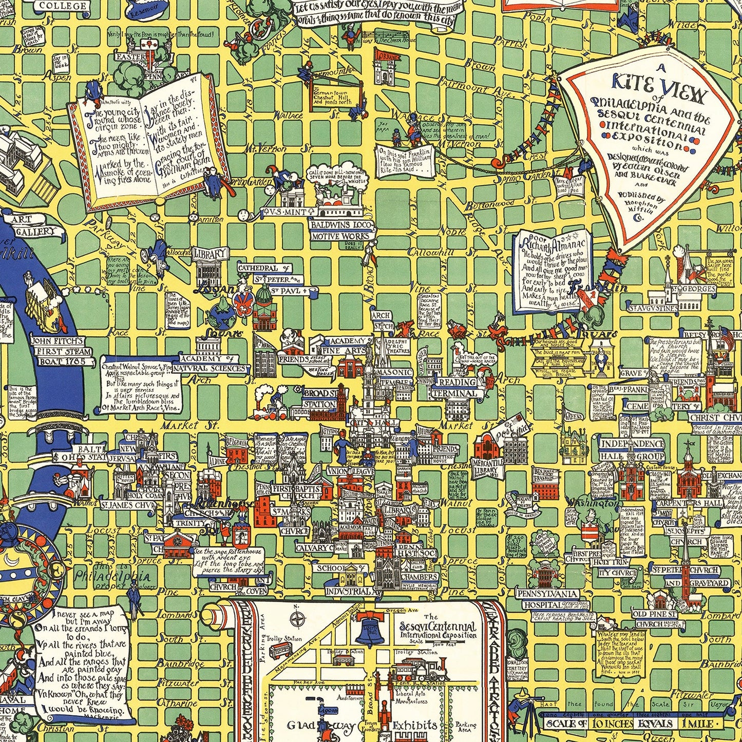 Vintage Map of Philadelphia, Pennsylvania, 1926