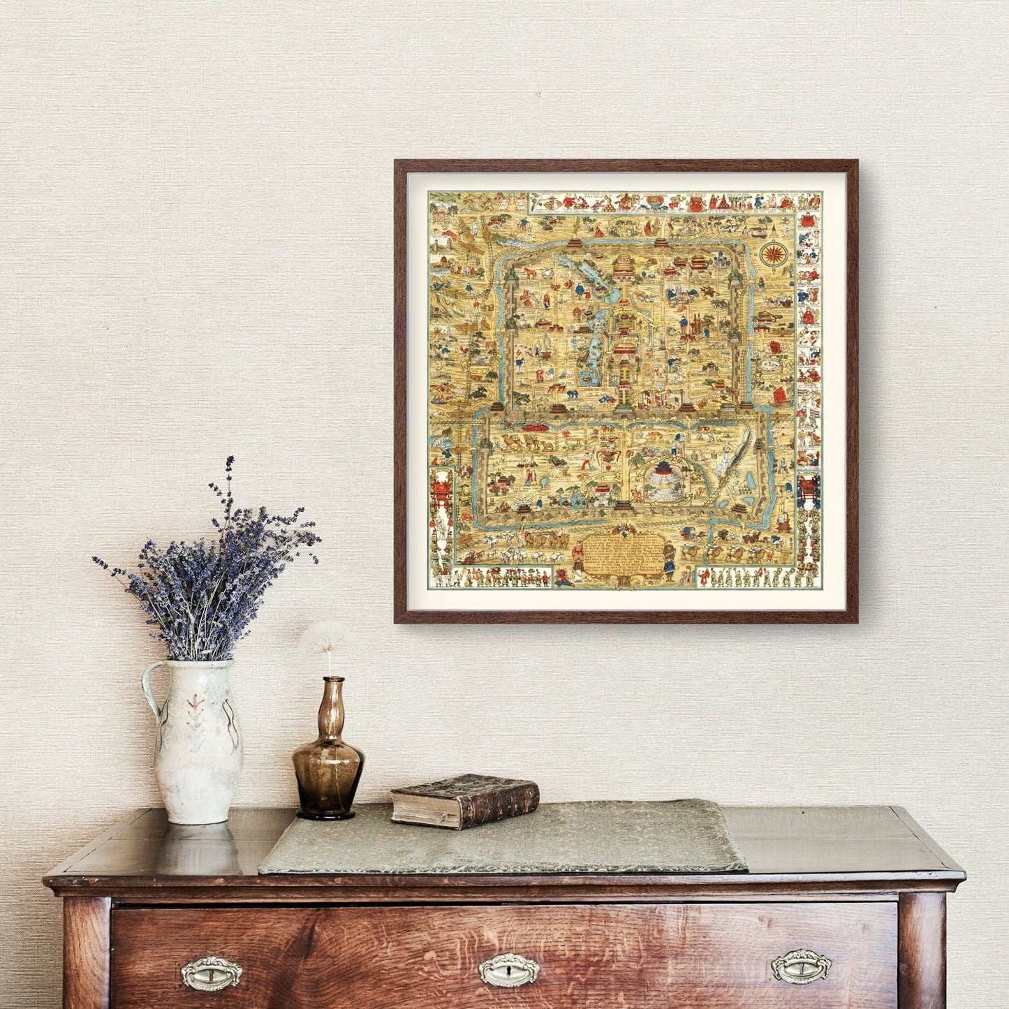 Vintage Map of Beijing, China, 1936 Wall Art