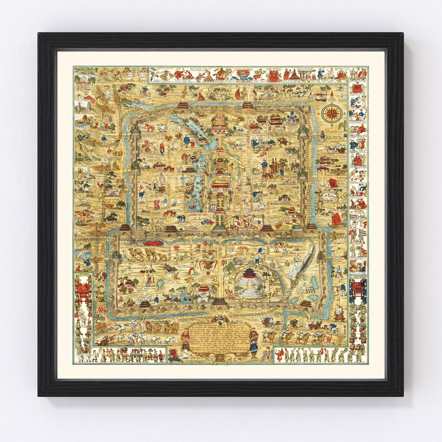 Vintage map of Beijing, China, 1936 — alternate edition
