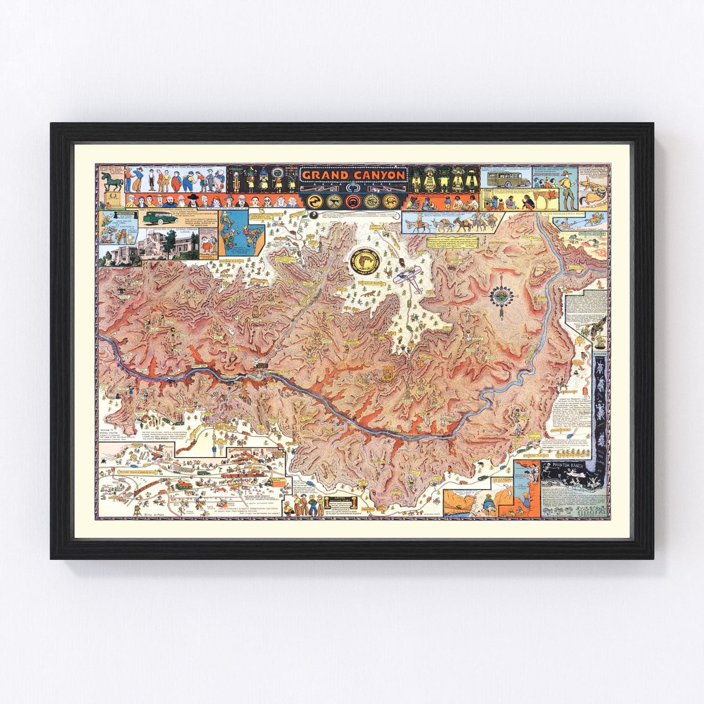 Vintage map of Grand Canyon, Arizona, 1931