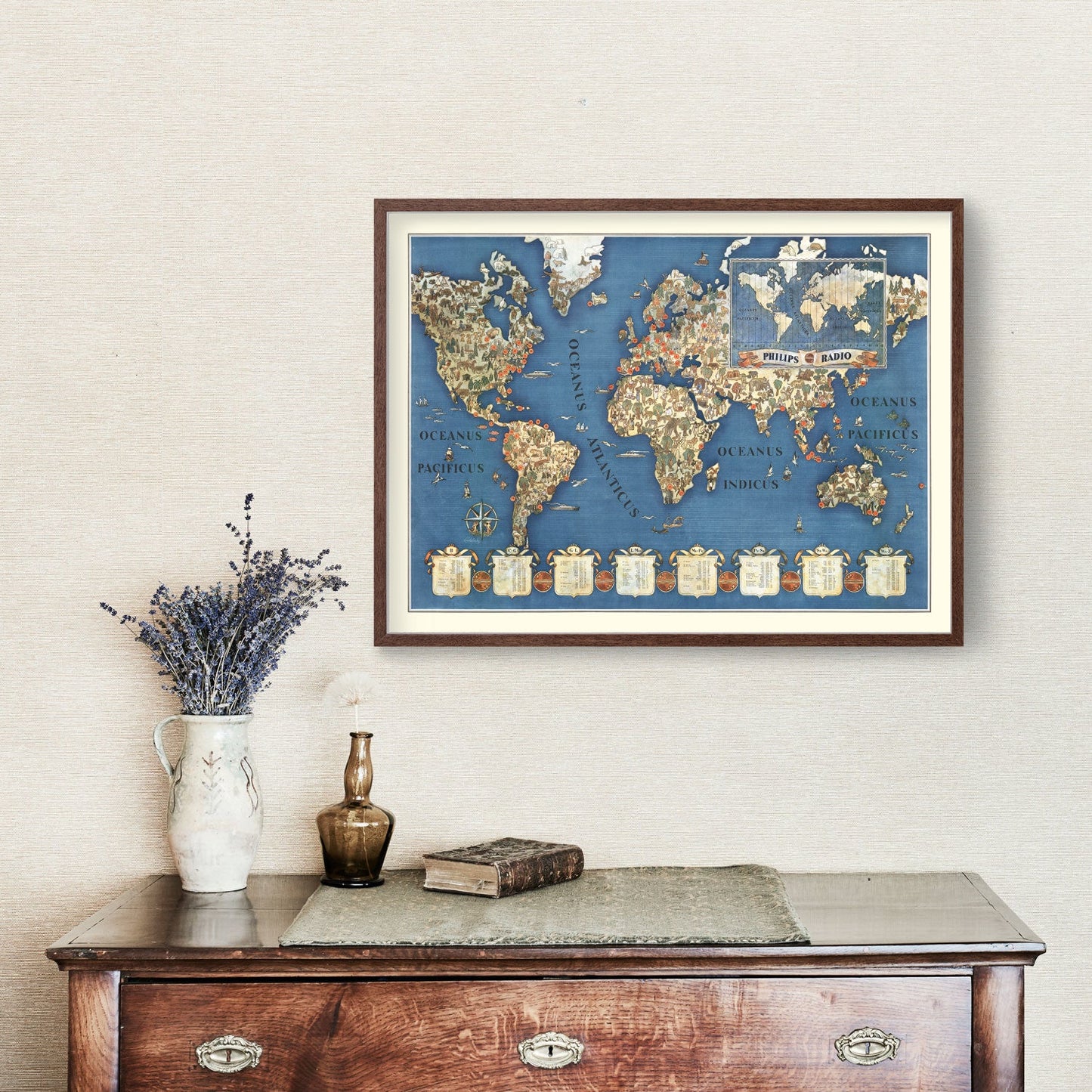 Philips Radio Vintage World Map, 1935