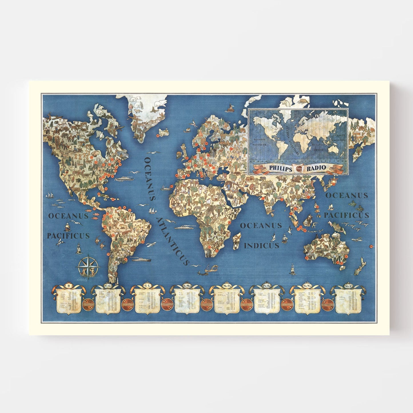 Philips Radio Vintage World Map, 1935