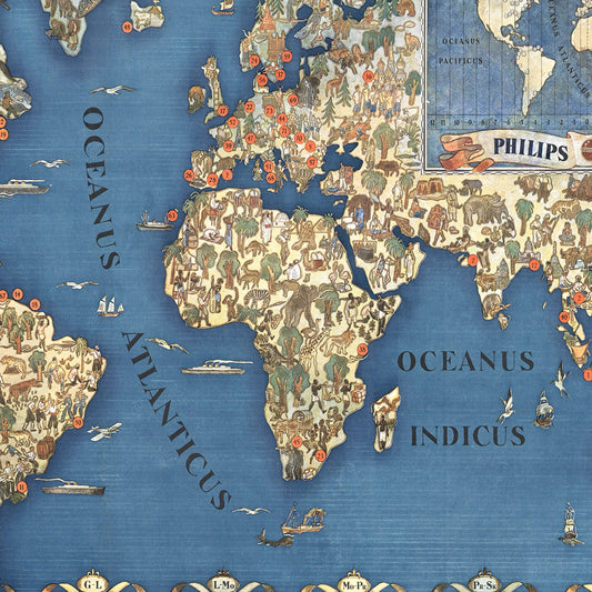 Philips Radio Vintage World Map, 1935