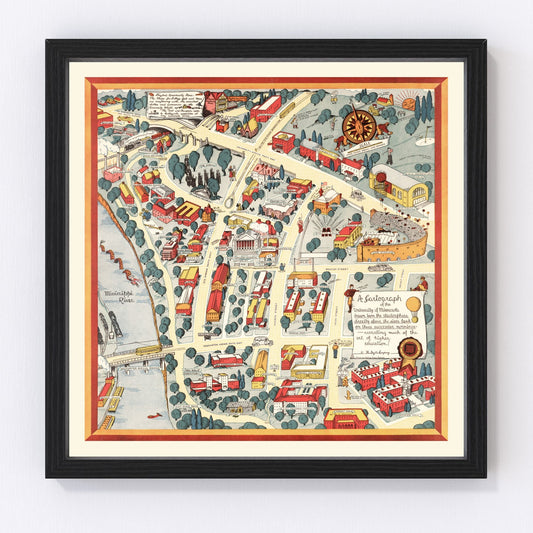 Vintage map of Minneapolis and St. Paul, Minnesota, 1940