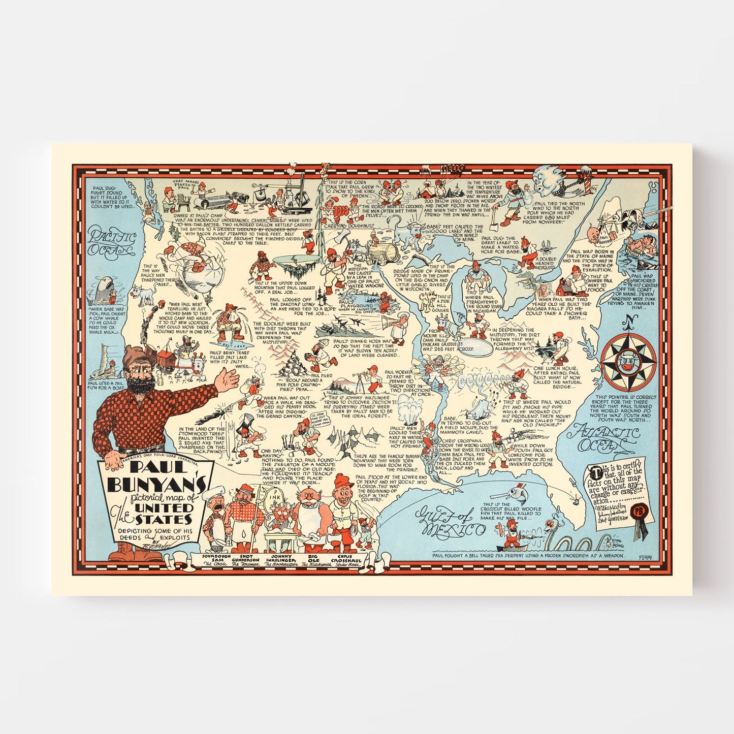 Vintage Map of the United States, 1935 (Edition Two)