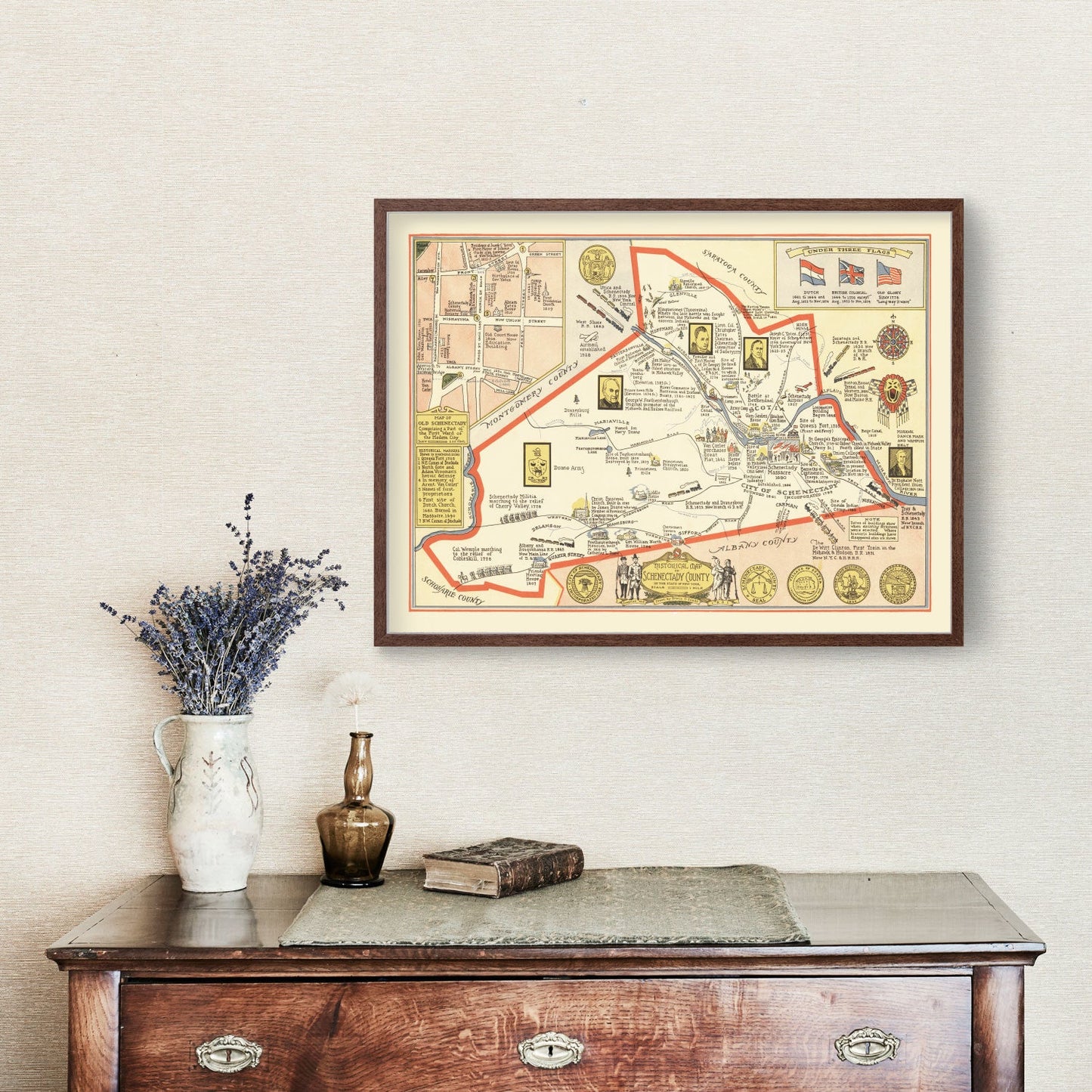 Vintage Map of Schenectady County, New York, 1931