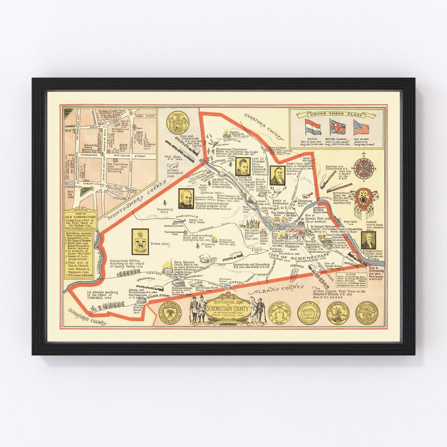 vintage map of Schenectady County, New York, 1931