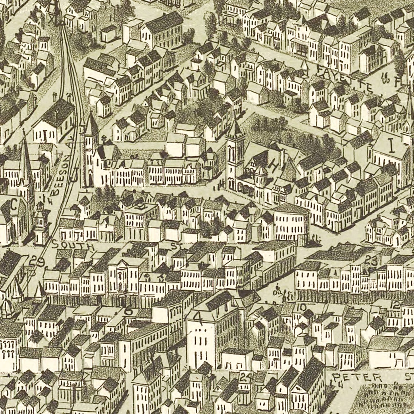 Vintage Map of Uniontown, Pennsylvania, 1897