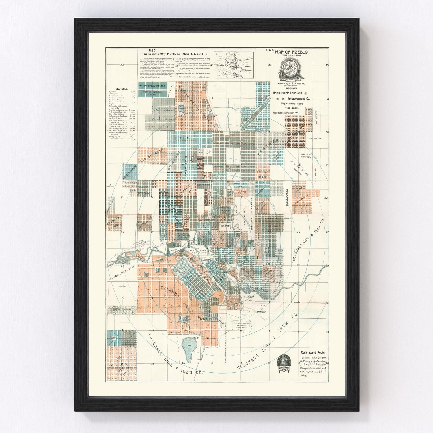 Vintage map of Wayne Township, Marion County Indiana, 1922 - restored cartographic print