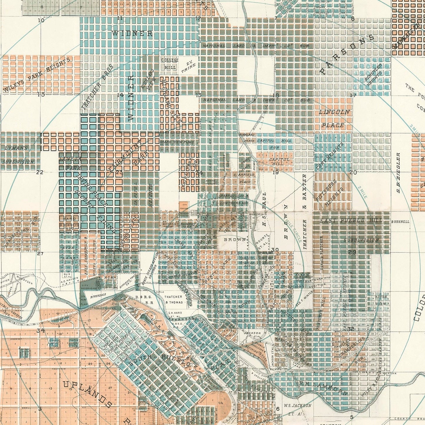 Vintage Map of Wayne Township, Indiana 1922