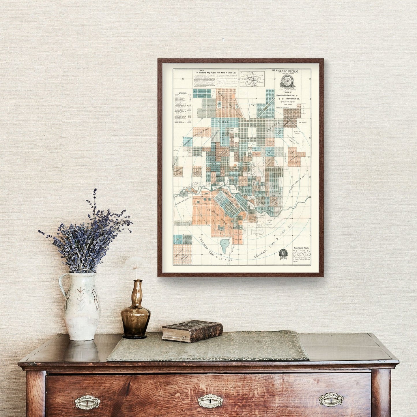 Vintage Map of Wayne Township, Indiana 1922