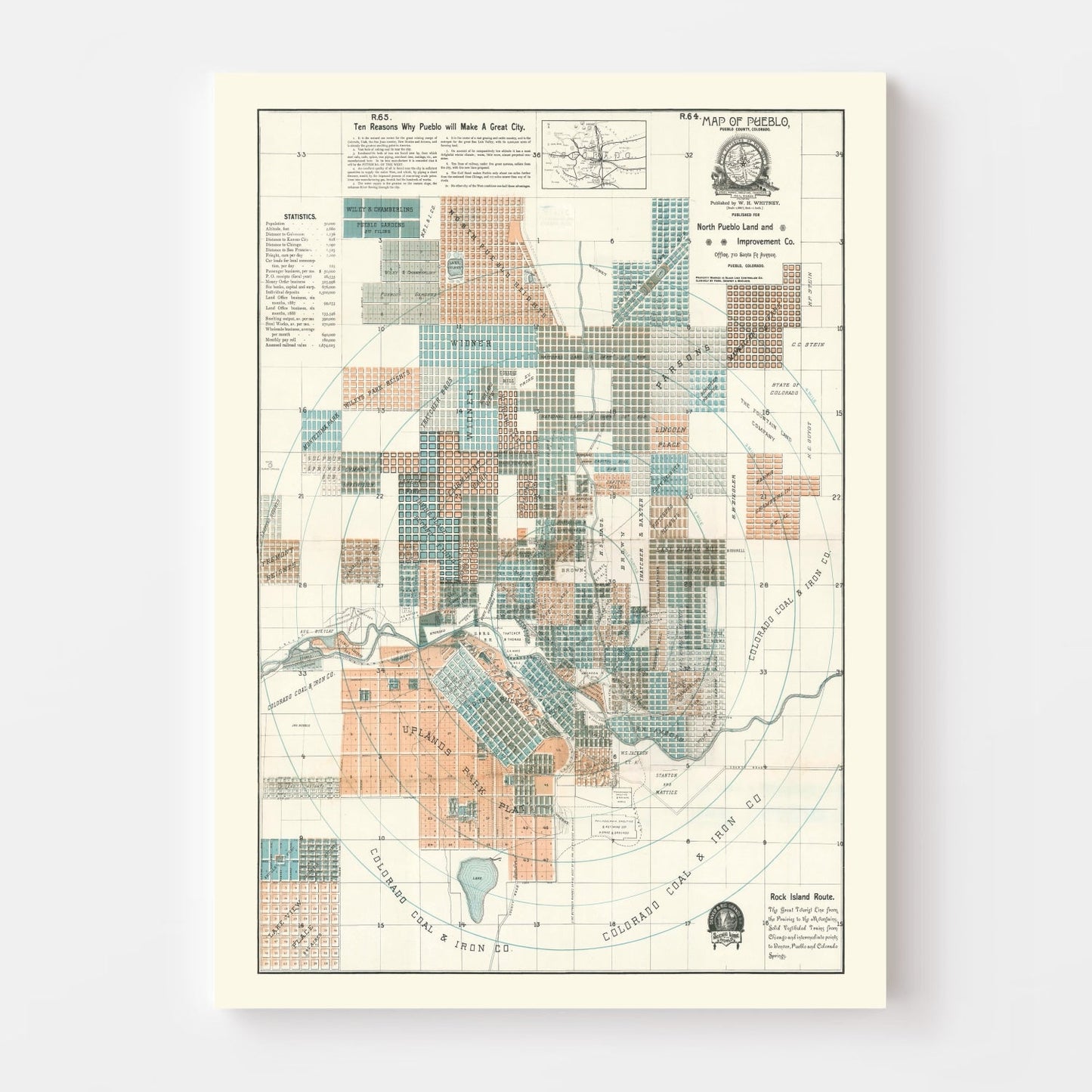 Vintage Map of Wayne Township, Indiana 1922