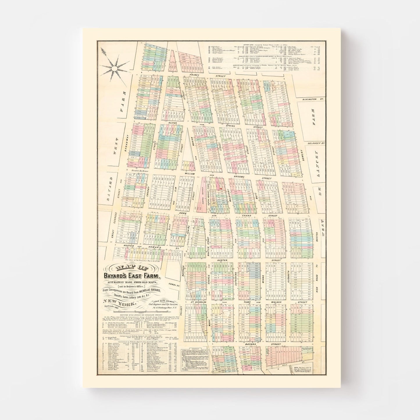Vintage Map of Little Italy, New York, 1869