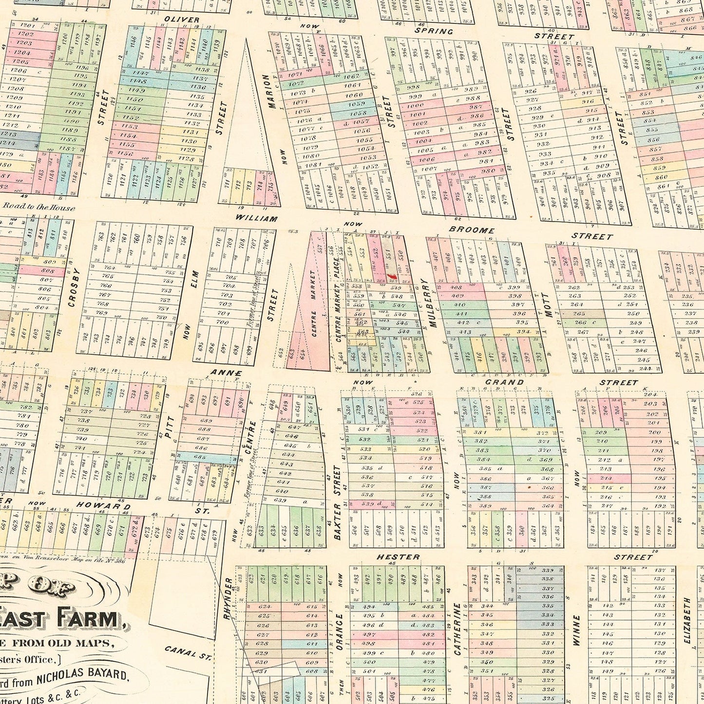 Vintage Map of Little Italy, New York, 1869