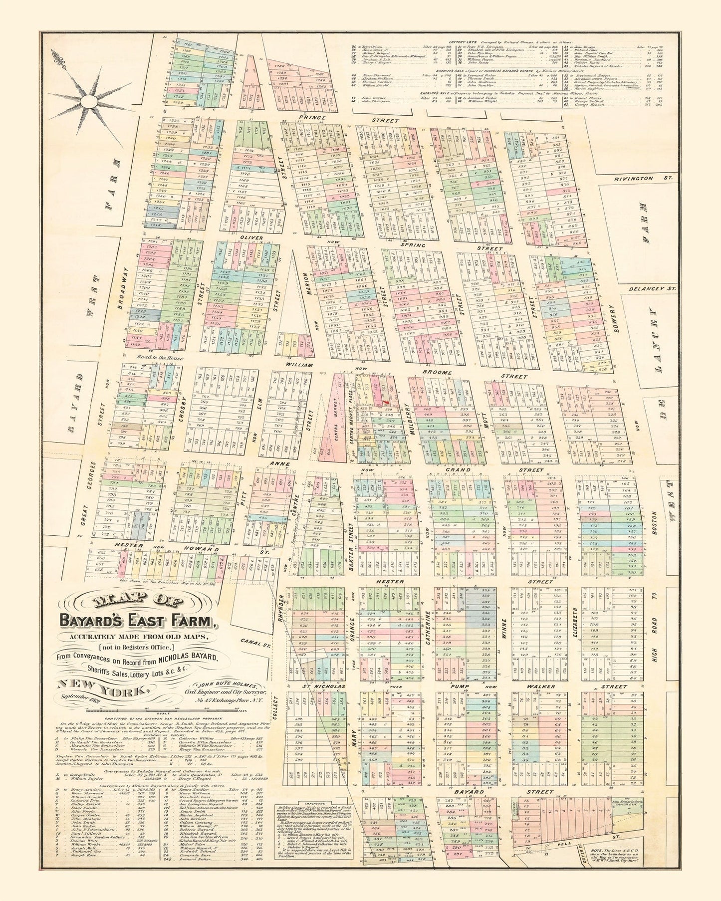 Vintage Map of Little Italy, New York, 1869