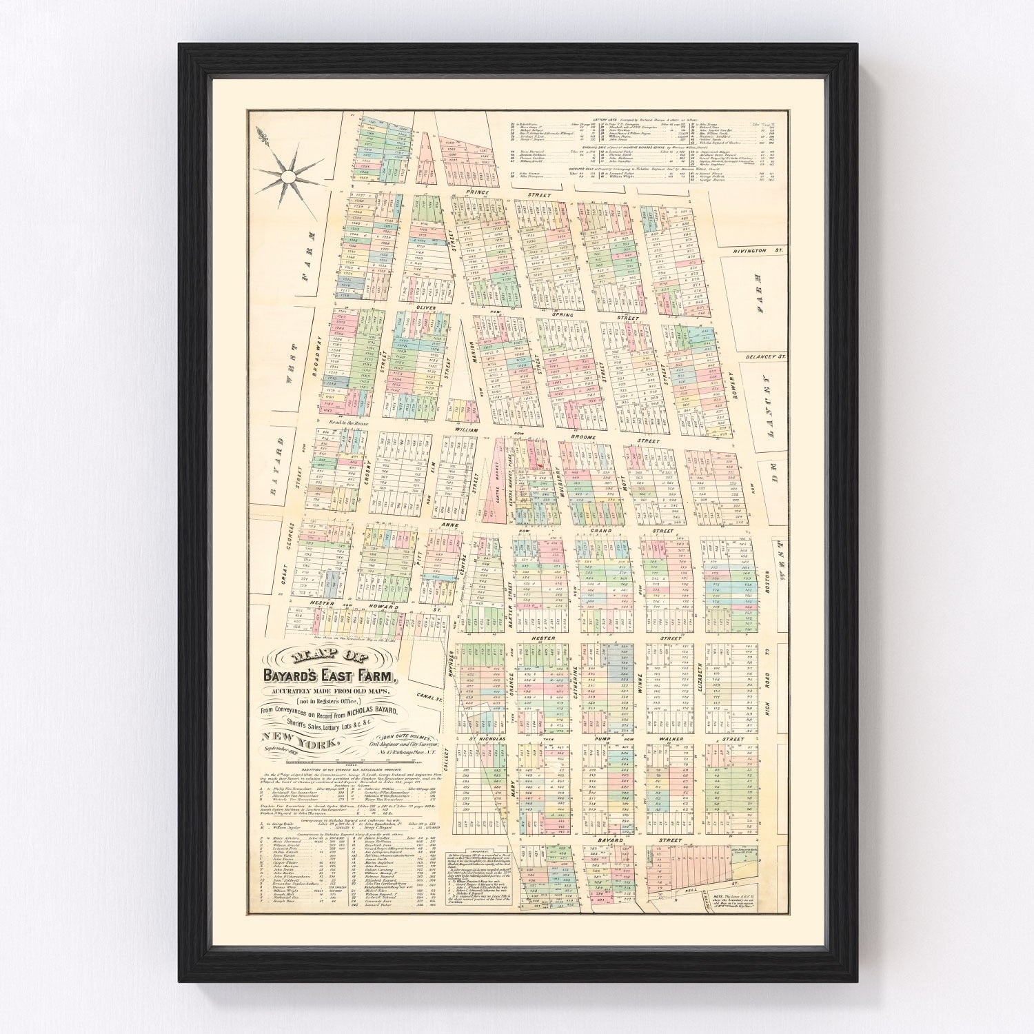 Vintage map of Little Italy, New York, 1869