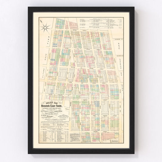 Vintage map of Little Italy, New York, 1869